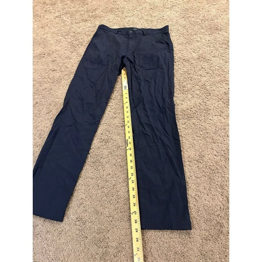 Theory Navy Blue nylon trouser pants straight leg Men's SZ 33